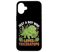 Just A Boy Who Loves Triceratops Coque pour iPhone 16 Plus