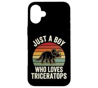Just A Boy Who Loves Triceratops Coque pour iPhone 16 Plus