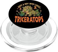 Just A Boy Who Loves Triceratops PopSockets PopGrip pour MagSafe