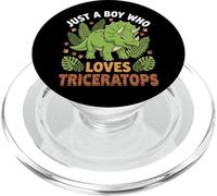 Just A Boy Who Loves Triceratops PopSockets PopGrip pour MagSafe