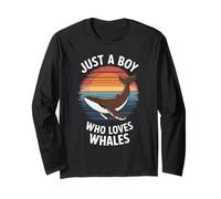 Just A Boy Who Loves Whales Marine Fan Kids Whale Manche Longue