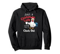 Just A Chicken Lady Trying Not to Clock Out Ferme Owner Sweat à Capuche