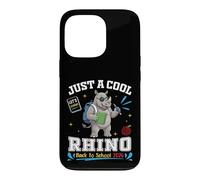 Just A Cool Rhino Back to School 2026 Apprentissage Amusant pour Les étudiants Coque pour iPhone 13 Pro