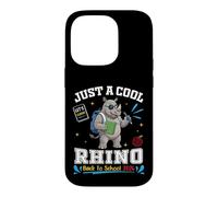 Just A Cool Rhino Back to School 2026 Apprentissage Amusant pour Les étudiants Coque pour iPhone 14 Pro
