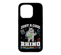 Just A Cool Rhino Back to School 2026 Apprentissage Amusant pour Les étudiants Coque pour iPhone 15 Pro