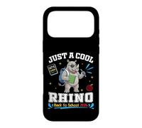 Just A Cool Rhino Back to School 2026 Apprentissage Amusant pour Les étudiants Coque pour iPhone 17 Pro Max