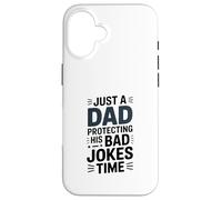 Just A Dad Protecting His Bad Jokes Time Humour Coque pour iPhone 16