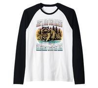 Just a Dad who always came back racoon Father's day Manche Raglan