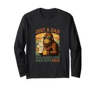 Just a Dad Who Always Came Back with Milk Funny Bigfoot Manche Longue