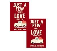 Just a Few Things I Love About You Livre cadeau vierge à remplir pour les couples, invites guidées avec espace photo, journal de mémoire, cadeau d'anniversaire et de Saint-Valentin (2 pièces)