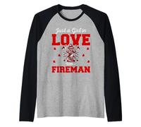 Just A Girl in Love Fireman Firefighter Proud Firefighters Manche Raglan