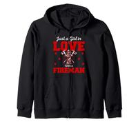 Just A Girl in Love Fireman Firefighter Proud Firefighters Sweat à Capuche