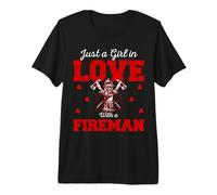 Just A Girl in Love Fireman Firefighter Proud Firefighters T-Shirt Haut de Gamme