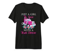 Just A Girl in Love with A Truck Driver Partner T-Shirt Haut de Gamme
