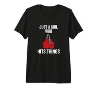 Just a Girl Who Hits Things Gants de Boxe pour Femme T-Shirt Haut de Gamme