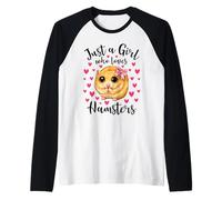 Just a Girl Who Love Hamsters Cute Innocent Hamster Mom Manche Raglan