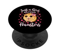 Just a Girl Who Love Hamsters Cute Innocent Hamster Mom PopSockets PopGrip Adhésif