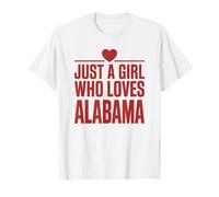 Just A Girl Who Loves Alabama, Women's Girls Cute Alabama T-Shirt