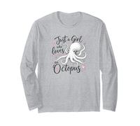 Just a Girl Who Loves an Octopus Cute Octopus Manche Longue