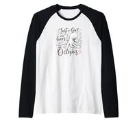 Just a Girl Who Loves an Octopus Cute Octopus Manche Raglan