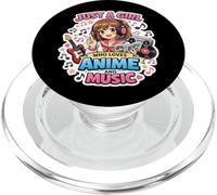 Just A Girl Who Loves Anime and Music Lover Chanteur Japon Art PopSockets PopGrip pour MagSafe