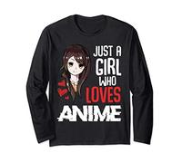 Just A Girl Who Loves Anime Kawaii Otaku Manga Japan Fan Manche Longue