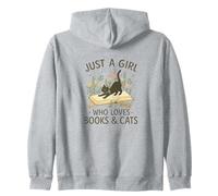Just a Girl Who Loves Books & Cats Cute Reading Cat Sweat à Capuche