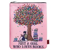 Just A Girl Who Loves Books, Housse de livre avec fermeture éclair, cadeau pour livre Nerd, 28 x 21,6 cm, tissu lavable