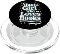 Just a Girl Who Loves Books Starry Moon Book Lover PopSockets PopGrip pour MagSafe
