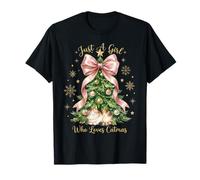 Just A Girl Who Loves Catmas Funny Cute Cat Christmas Xmas T-Shirt