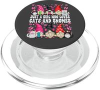 Just A Girl Who Loves Cats and Gnomes for Women Funny Saying PopSockets PopGrip pour MagSafe