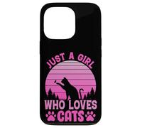 Just A Girl Who Loves Cats, Cool Cats Meme Cartoon Graphic Coque pour iPhone 13 Pro