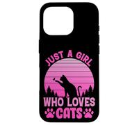Just A Girl Who Loves Cats, Cool Cats Meme Cartoon Graphic Coque pour iPhone 16 Pro