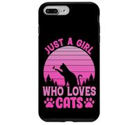 Just A Girl Who Loves Cats, Cool Cats Meme Cartoon Graphic Coque pour iPhone 7 Plus/8 Plus