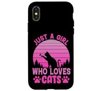 Just A Girl Who Loves Cats, Cool Cats Meme Cartoon Graphic Coque pour iPhone X/XS