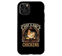 Just A Girl Who Loves Chickens Floral Farmhouse Barn Coque pour iPhone 11 Pro