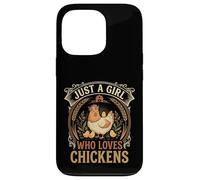 Just A Girl Who Loves Chickens Floral Farmhouse Barn Coque pour iPhone 13 Pro