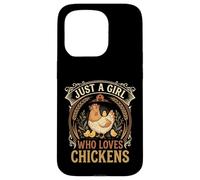 Just A Girl Who Loves Chickens Floral Farmhouse Barn Coque pour iPhone 15 Pro