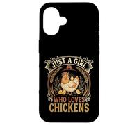 Just A Girl Who Loves Chickens Floral Farmhouse Barn Coque pour iPhone 16