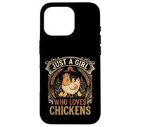 Just A Girl Who Loves Chickens Floral Farmhouse Barn Coque pour iPhone 16 Pro
