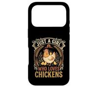 Just A Girl Who Loves Chickens Floral Farmhouse Barn Coque pour iPhone 17 Pro