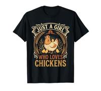 Just A Girl Who Loves Chickens Floral Farmhouse Barn T-Shirt