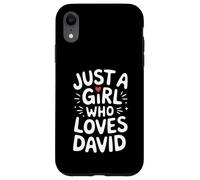 Just A Girl Who Loves David T-Shirt Cute David Coque pour iPhone XR