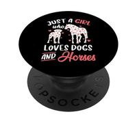 Just a Girl Who Loves Dogs and Horses Fleurs Femmes Filles PopSockets PopGrip Adhésif