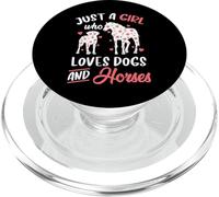 Just a Girl Who Loves Dogs and Horses Fleurs Femmes Filles PopSockets PopGrip pour MagSafe