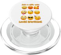 Just A Girl Who Loves Emoticônes Visages d'émotion Mignons et drôles PopSockets PopGrip pour MagSafe