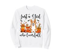 Just A Girl Who Loves Fall Corgi Dog Pumpkin Cozy Autumn Sweatshirt