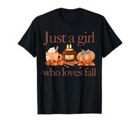 Just A Girl Who Loves Fall Pumpkin Spice Latte Cozy Vibes T-Shirt