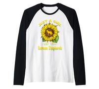 Just A Girl Who Loves German Shepherds Dog Puppy Sunflower Manche Raglan