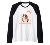 Just A Girl Who Loves Guinea Pigs Lover Mom Girls Cavy Manche Raglan